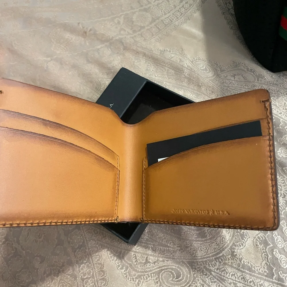 John Varvatos Unlined Leather Tan Billfold